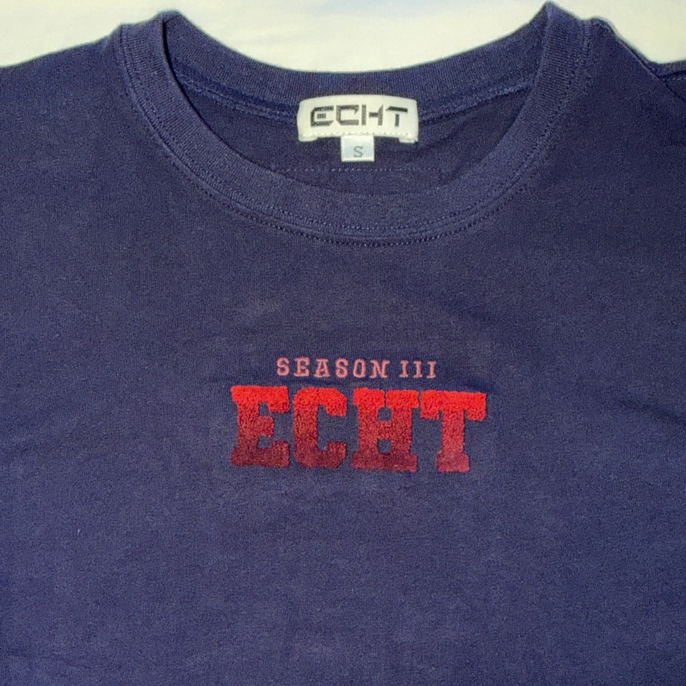 ECHT Navy Short-Sleeve Tee with Red Logo